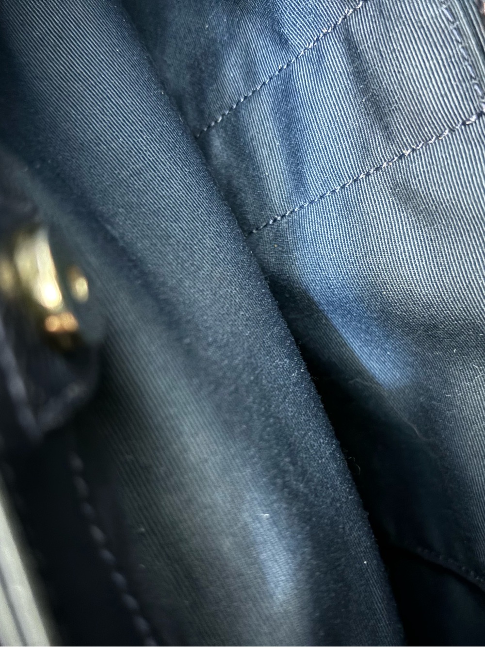 Coach Outlet Navy Leather Shoulder Bag with Gold Hardware - Picture 10 of 13